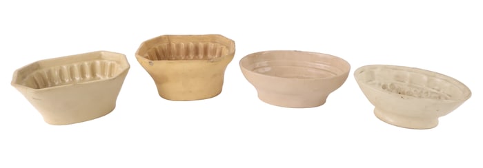 Four Glazed Stoneware Molds