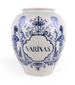 Delft Blue and White "Varinas" Tobacco Jar