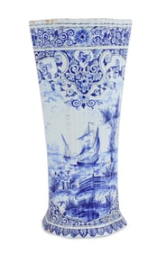 Delft Blue and White Tin Glazed Vase