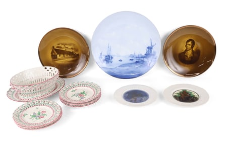 Group of Luneville Floral Decorated Porcelain Items