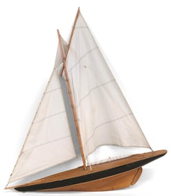 Large Wooden Pond Sailor, Fully Rigged