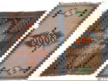 Wool Kilim and Shirvan Rug