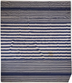 Blue and White Striped Rug