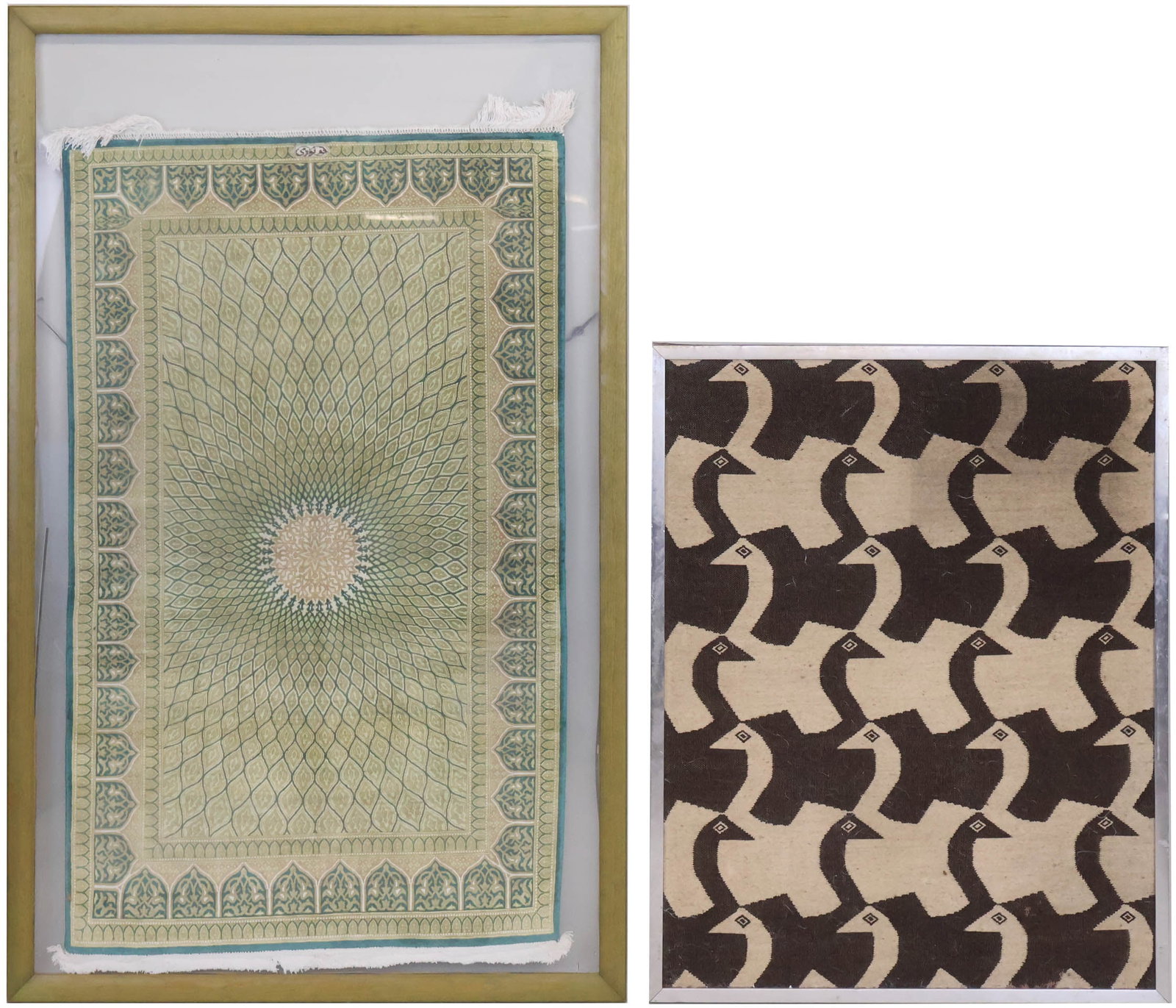 Framed Persian Qom Silk Prayer Mat (1 of 18)