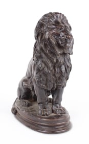 After Antoine Barye, 1795-1875, Sitting Lion Number 1, 1847, Bronze