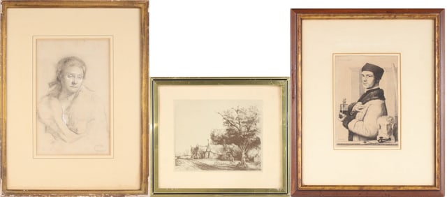 Kenneth Frazier, 1867-1949, Woman with Hair Bow, Charcoal on Paper