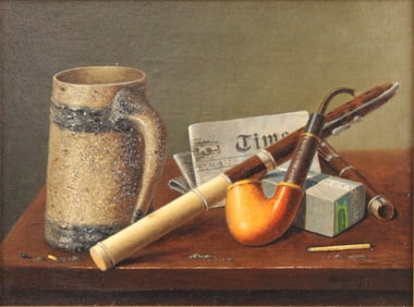 William Michael Harnett, 1848-1892, Still Life, Oil on Canvas