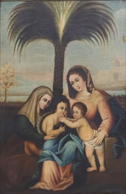 Mary, Jesus, John the Baptist, and Elizabeth, Oil on Canvas