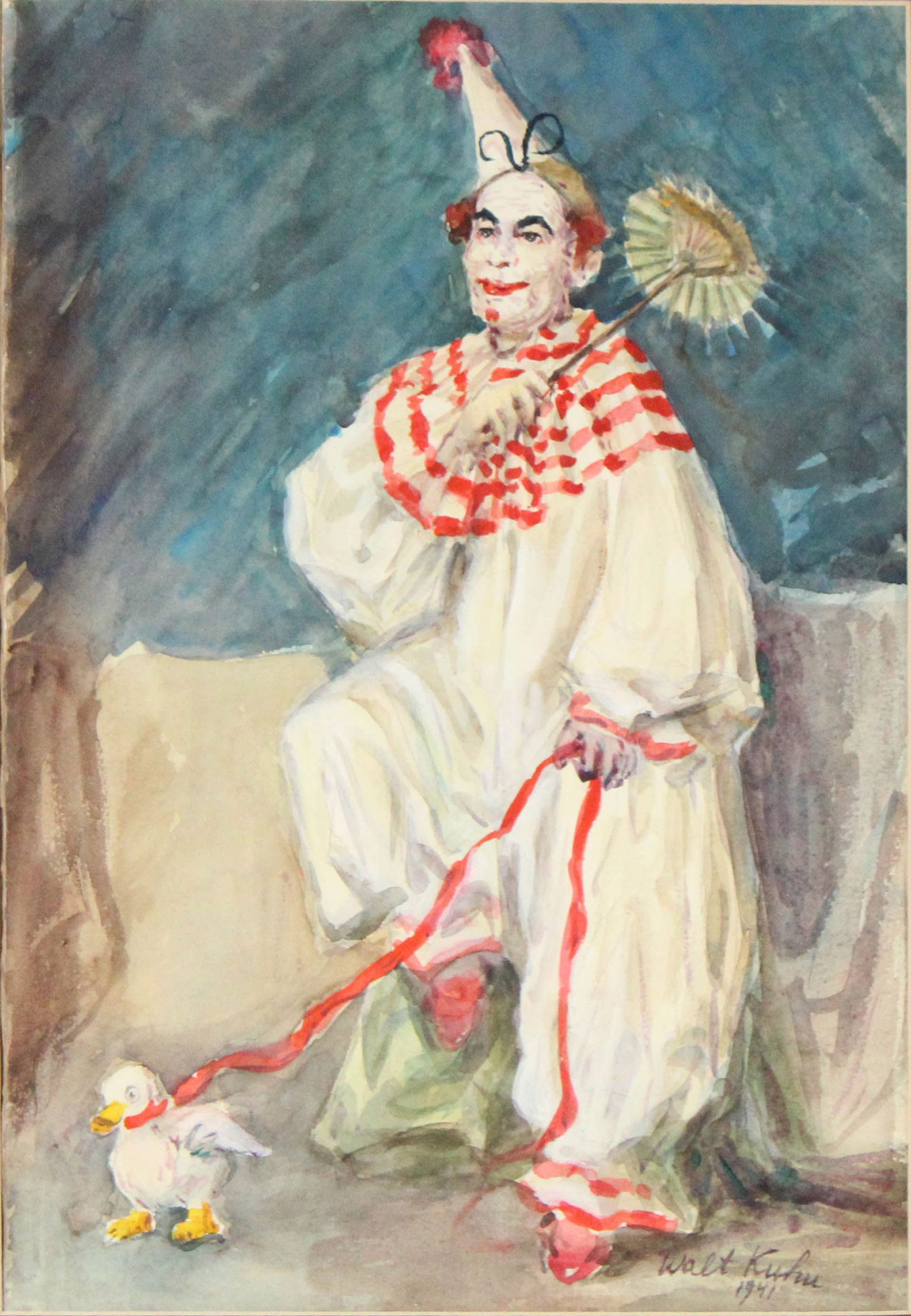 Walt Kuhn, American 1877-1949, Portrait of a Clown, Gouache (1 of 6)