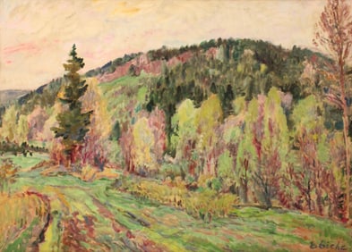 Eugeniusz Eibisch, 1896-1987, Forest scape, Oil on Board