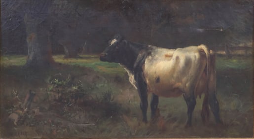 Robert Atkinson Fox, 1860-1935, Cow in Woods, Oil on Canvas