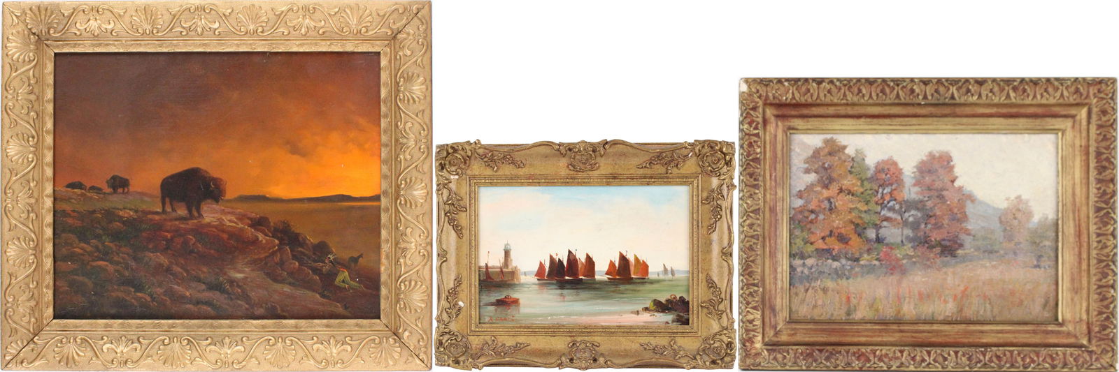 R. Short, Sailboats in Harbor, Oil on Canvas (1 of 18)