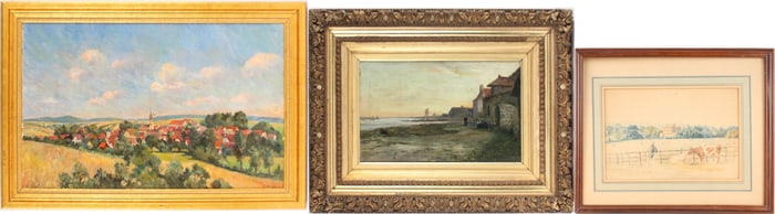 European Village, Oil on Canvas