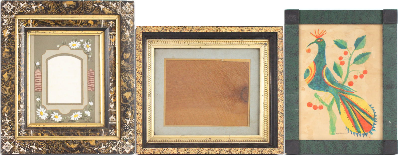 W.M. Ellinger, Folk Art Bird, Watercolor on Paper (1 of 11)