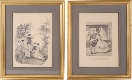 After Thomas Kelley, General Warren Leaving for the Battle of Bunker Hill, Graphite Drawing