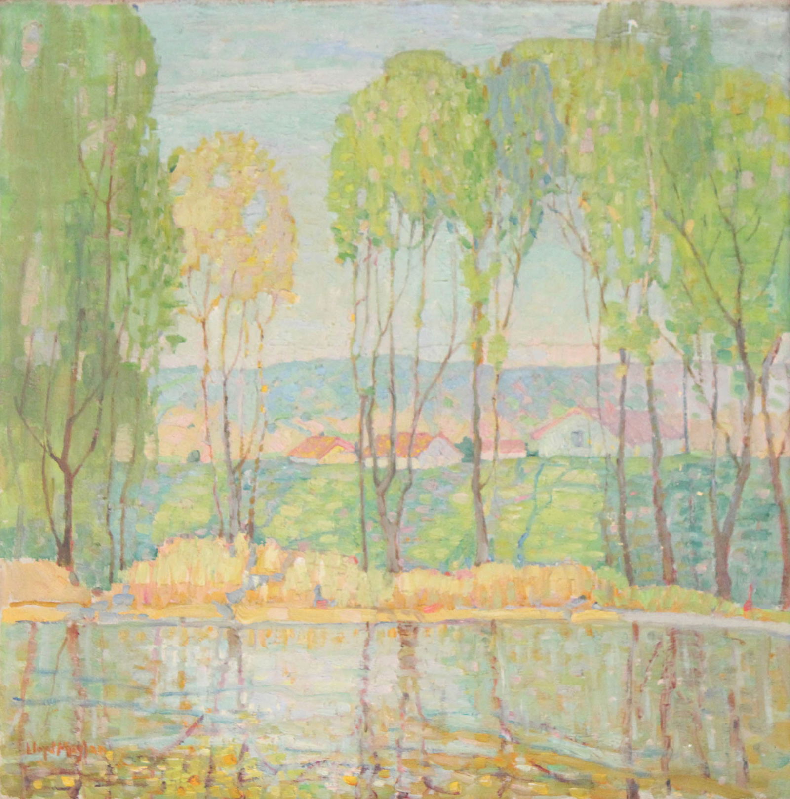 Impressionistic Landscape with Houses, Oil on Canvas (1 of 7)