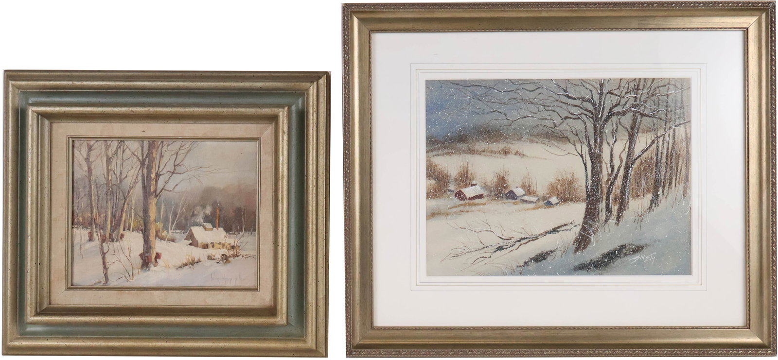Helen Sharp Potter, American 1926-2018, Sugartime, Oil on Canvas: Helen Sharp Potter American, 1926-2018 Sugartime Oil on Canvas Signed l.r. "Helen Sharp Potter", and verso, titled "Sugartime/c. 1995/H. Potter". Together with a winter landscape, titled verso "Snow i