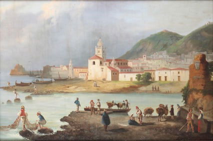 Hermann Corrodi, Italian 1844-1905, Italian Landscape, Oil on Canvas on Board