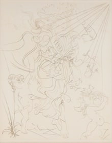 Salvador Dali, Spanish 1904-1989, Autumn, Drypoint Engraving