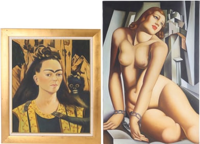 After Frida Kahlo, 1907-1954, Self-Portrait with Monkey, Print on Canvas