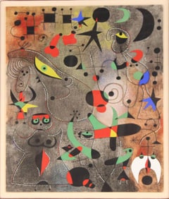 After Joan Miro, Spanish 1893-1983, Le Reveil au Petit Jour from Constellations, Pochoir Print