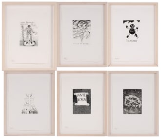 Paul Thek, American 1933-1988, Six Untitled, Etchings