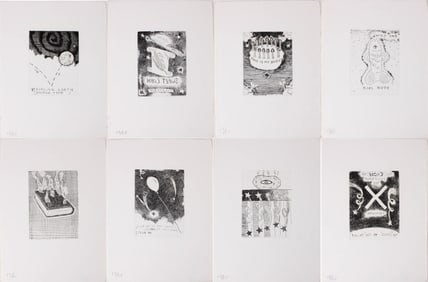 Paul Thek, American 1933-1988, Eight Untitled, Etchings