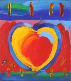 Peter Max, German/American 1937, Heart, Oil on Canvas