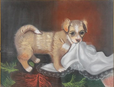 Portrait of a Puppy, Pastel on Paper