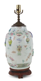 Enamel-Decorated Earthenware Vase