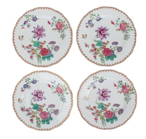Four Chinese Export Circular Plates