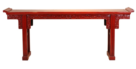 Chinese Red Lacquer Altar Table