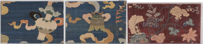 Three Framed Chinese Silk Textiles