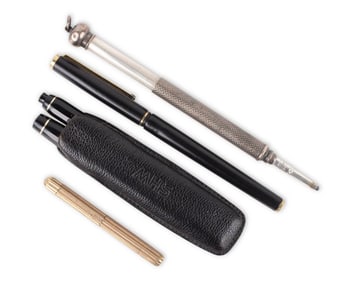 Four Fountain Pens and Mechanical Pencils