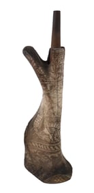 17th Century Ox Bone Engraved Powder Flask