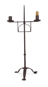 English Wrought Iron Two-Arm Candelabra