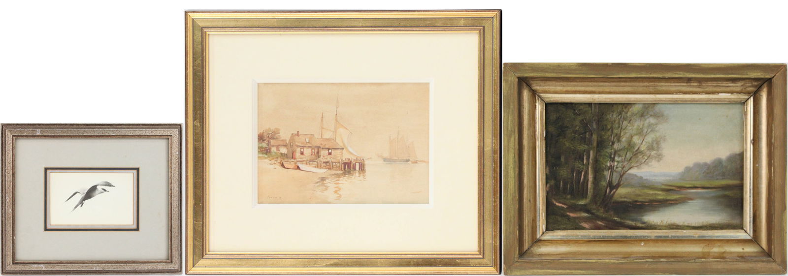 William Foster, Study of Applegate's Landing, Leonardo, New Jersey, Watercolor (1 of 16)