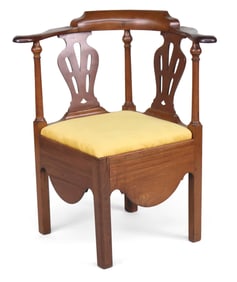 Chippendale Cherrywood Commode Roundabout Armchair