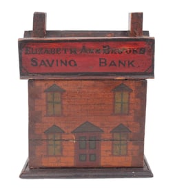 Elizabeth Ann Brooks Painted Wood Savings Bank