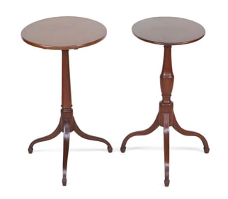 Two Similar Federal Mahogany Candlestands