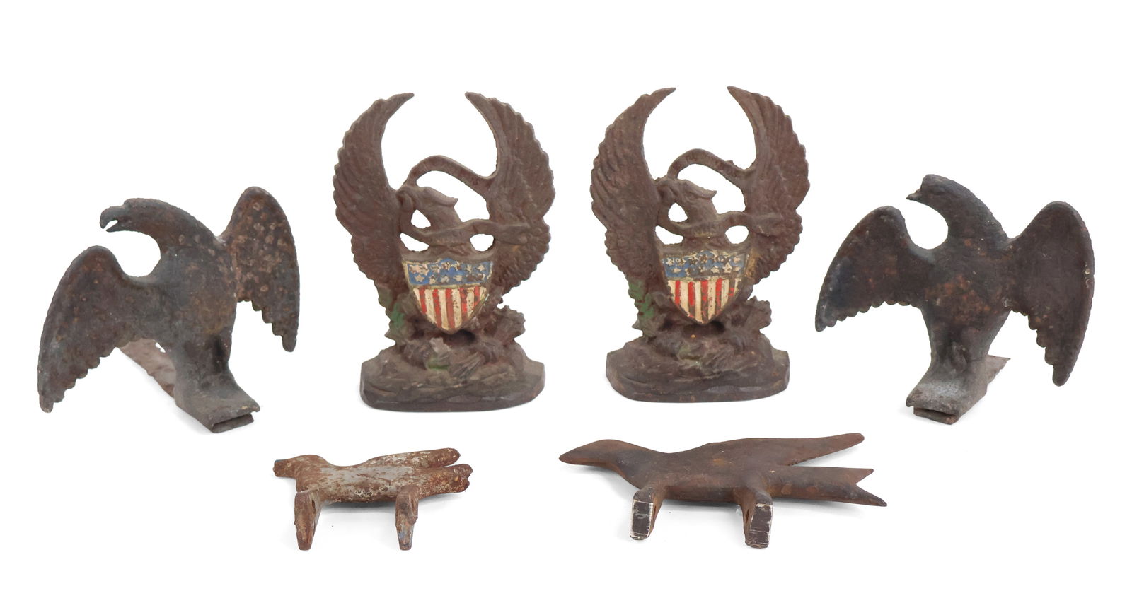Pair of Cast Iron and Gilt Decorated Eagle Bookends (1 of 12)