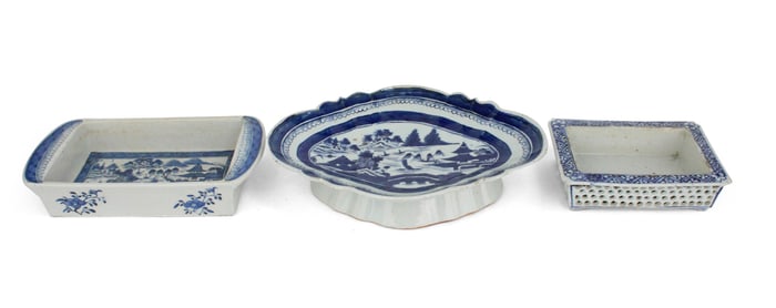 Chinese Blue Canton Bonsai Planter