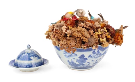 Chinese Blue Canton Punch Bowl