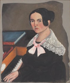 Attrib. to George Gasner, 1811-1861, Young Woman Playing the Piano, Oil on Canvas
