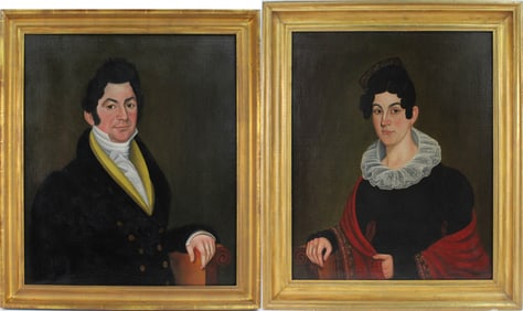 Micah Williams, 1782-1837, Portraits of Andrew Parsons and Jane Parsons, Oil on Canvas