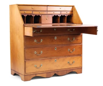 Aldrich Family Chippendale Cherrywood Slant Front Desk