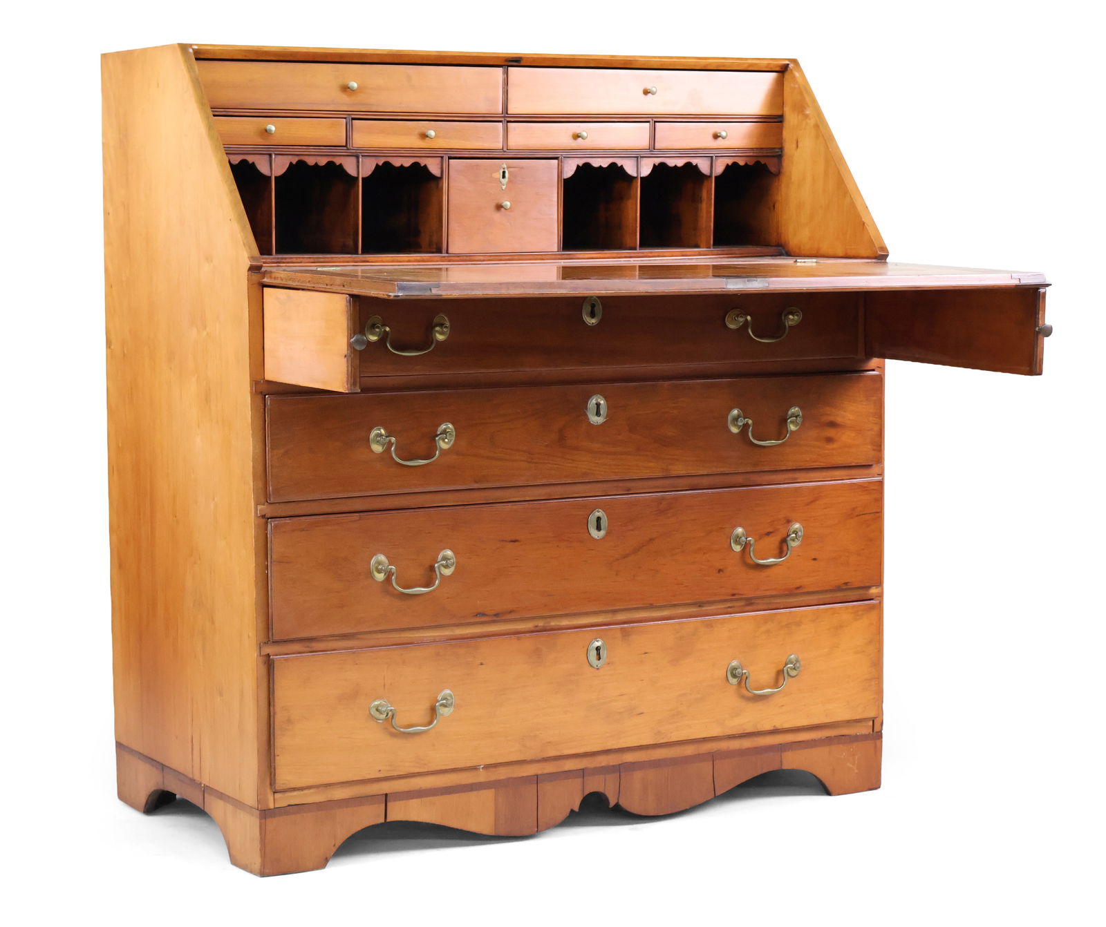 Aldrich Family Chippendale Cherrywood Slant Front Desk (1 of 16)