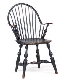 Black-Painted Continuous Arm Windsor Chair