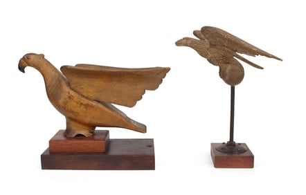 Carved Wood Spread Wing American Eagle Finial