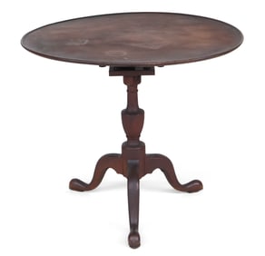Federal Figured Mahogany Tilt-Top Dish Top Tea Table